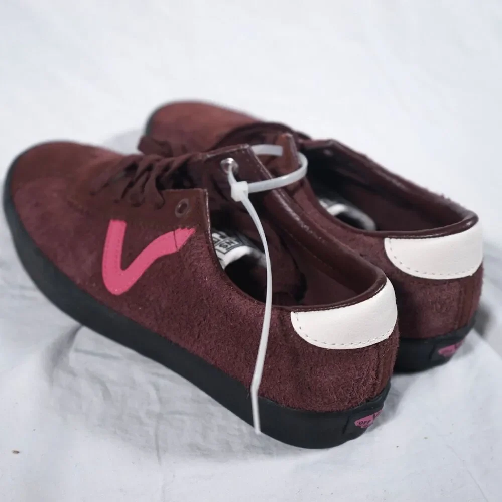 Vans Sport Low POP Brown Pink Burgundy Sneakers Men's 6 New With Imperfections